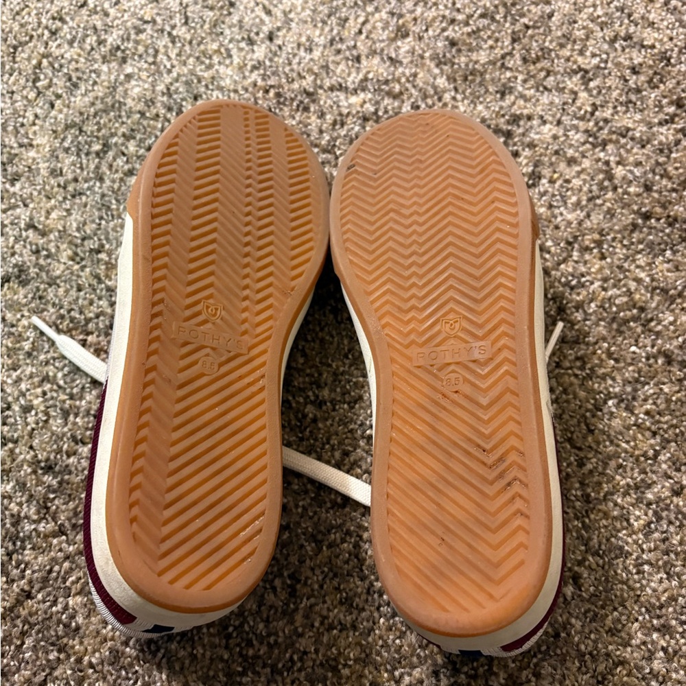 Rothy's Cream and Burgundy Women's Sneakers - Picture 4 of 6